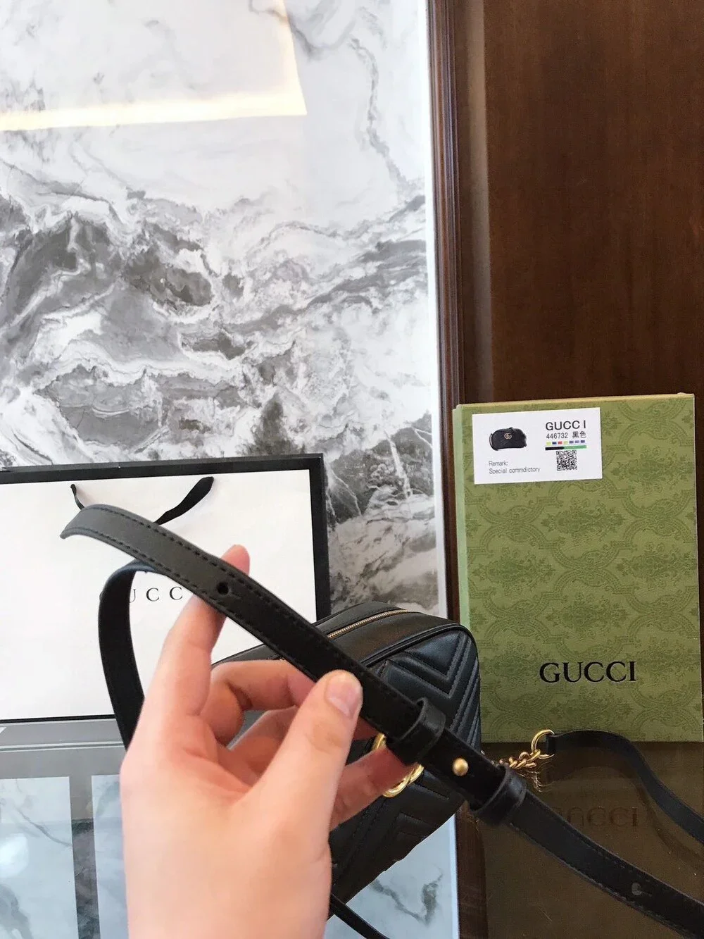 Gucci GG Marmont Small Matelassé Camera Bag
